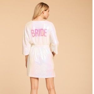 Hayley Paige sequin white bride robe size medium